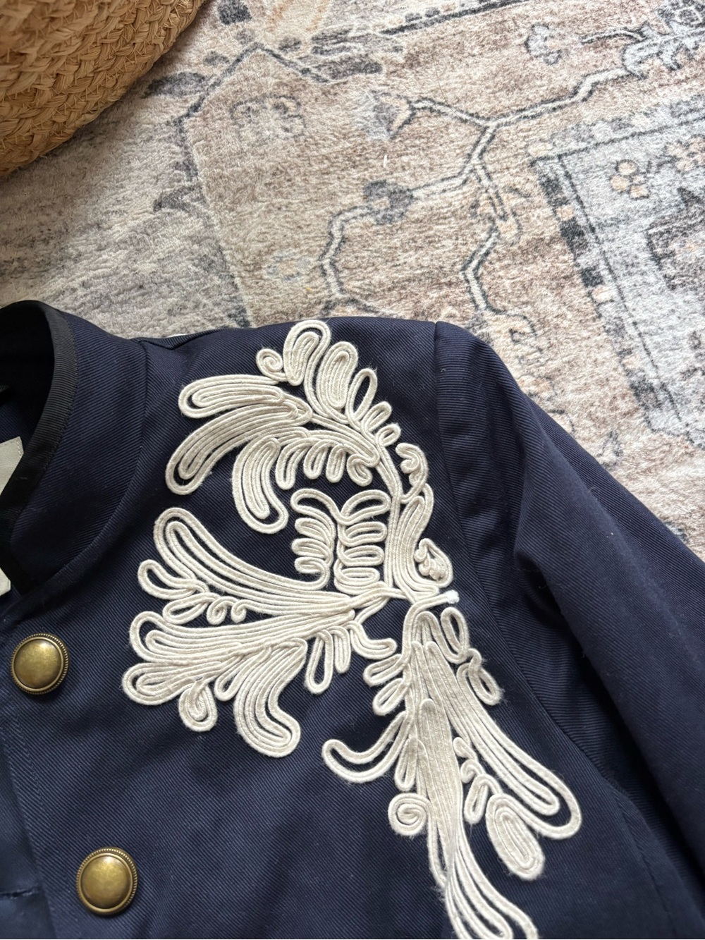 Boden Warwick embroidered navy jacket blazer Size 10 - Picture 6 of 15